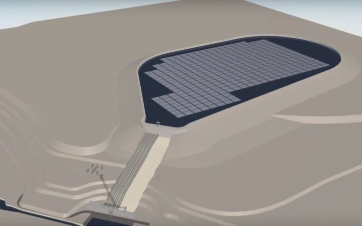 Floating solar power plant in Kruonis PSHP
